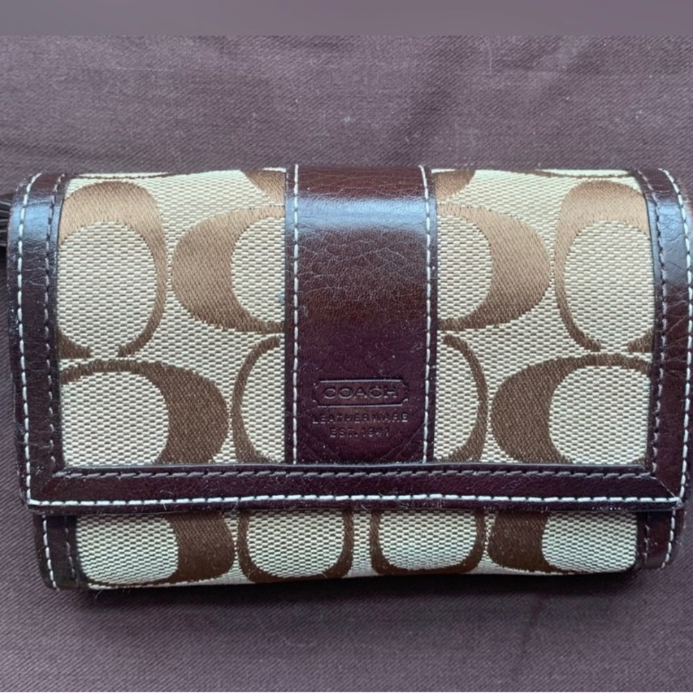 Coach Signature monogram wallet in EUC